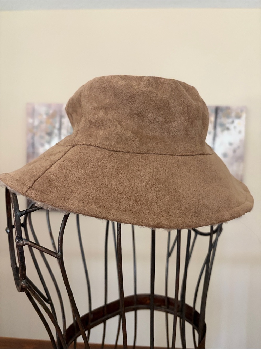 NWT San Diego Hat Co. Reversible Faux Suede Sherpa Tan Brown Hat One Size